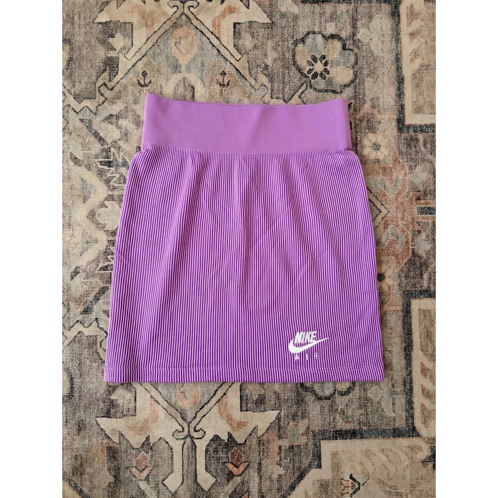 Nike Air Ribbed Mini Skirt Purple Womens Small Stretch Casual Athleisure
